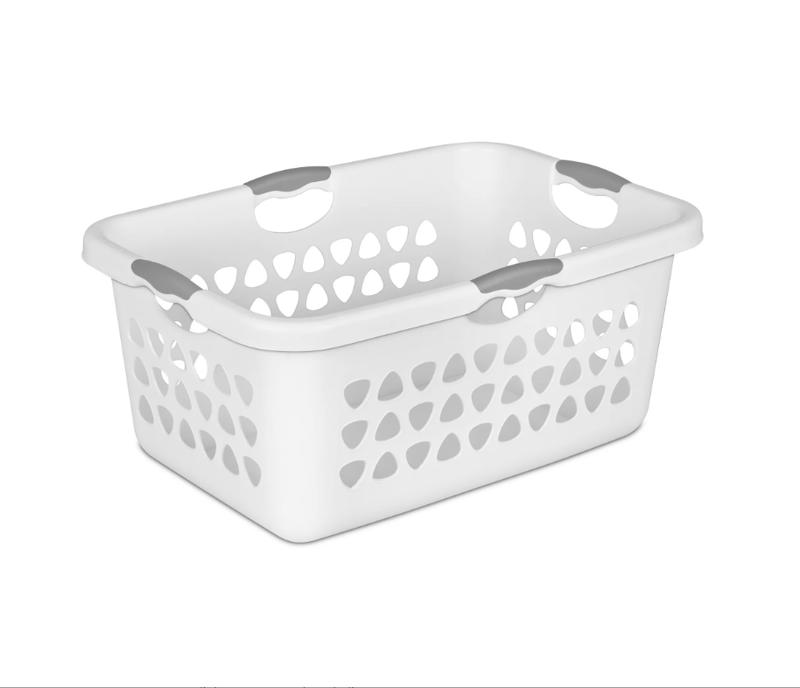 Bushel Ultra Laundry Basket Plastic Adult, White Organiser Traditional