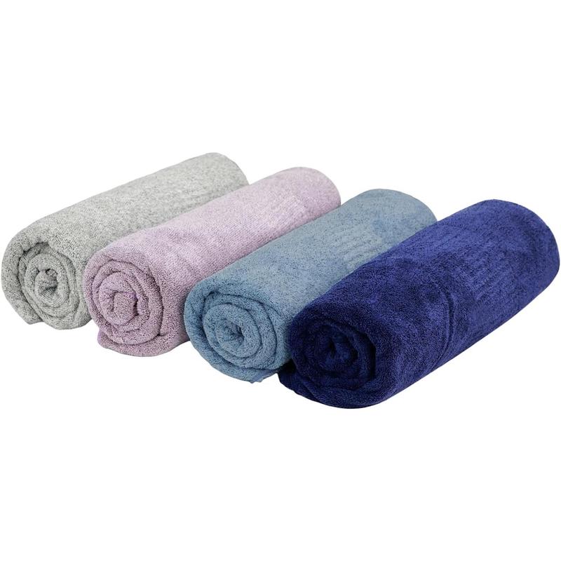 SEISSO Bath Towels, Extra Absorbent & Quick Drying Towels for Bathroom, Viscose Made from Bamboo Soft Bath Sheet (35 x 63inch) Grey 2 Counts