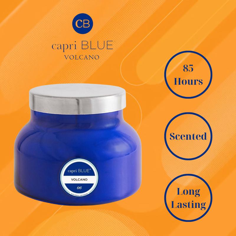 Capri Blue Volcano Scented Candle -85 Hours | Long-Lasting, Relaxing, Decor, Special Occasions, Gifts, Ornaments Freshener Perfume Decoration Aroma