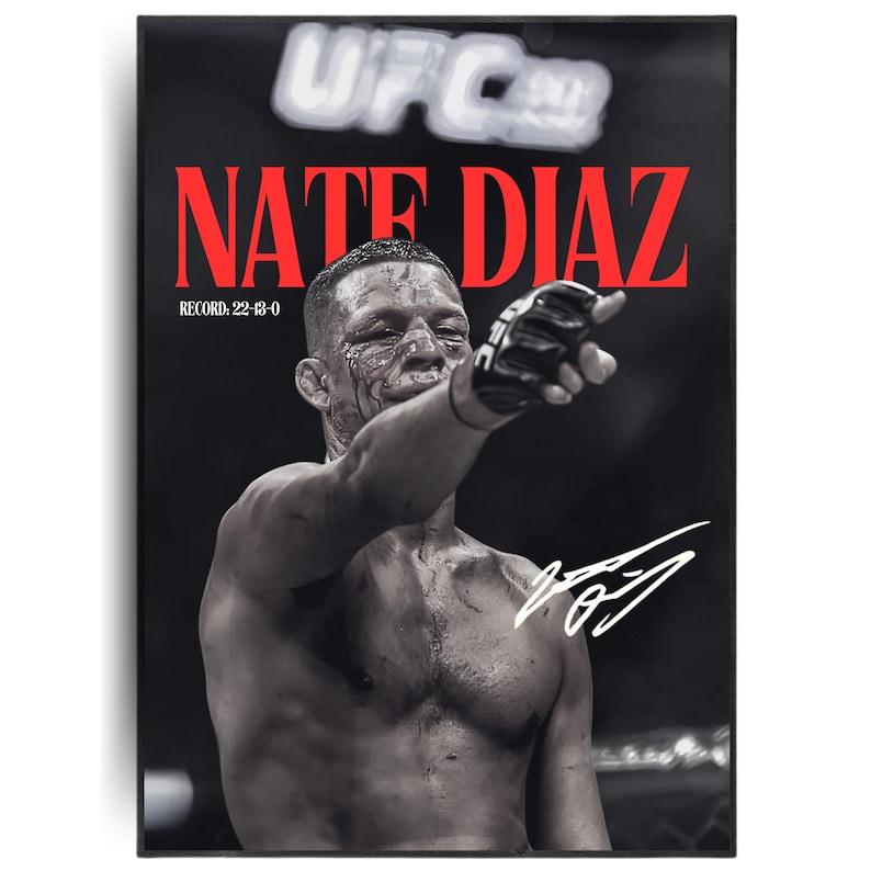 Nate Diaz Fighter Poster, Ufc Wall Art, Decor, Instant Download, Unframe Poster, Gift for boyfriend, Unique design, MMA