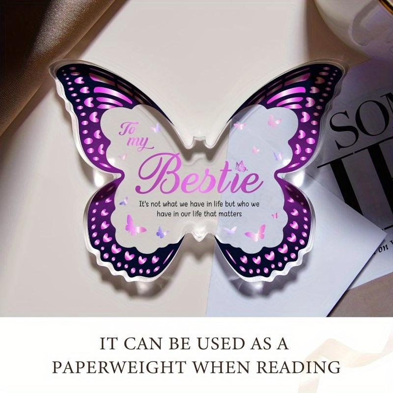 Gifts for Best Friend Women, Friendship Gifts for Women Butterfly-Shaped Acrylic Plaques Gifts for Friends female Bestie Birthday Christmas Thanksgiving Valentines