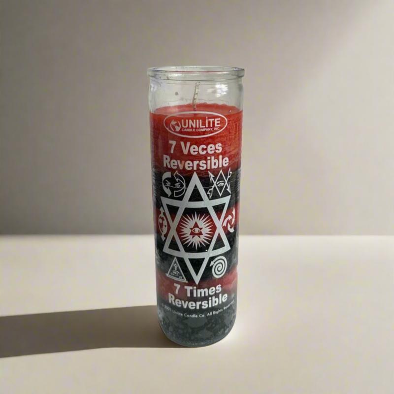 7 Times Reversible (7 Veces Reversible) Multicolor Prayer Candle, 7 Day