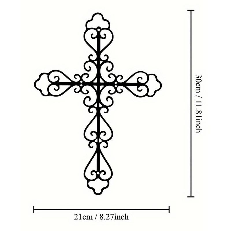 Iron Cross Wall Decor, 1 Count Creative Wall Hanging Ornament, Wall Art Decor for Home Living Room Bedroom Study Room