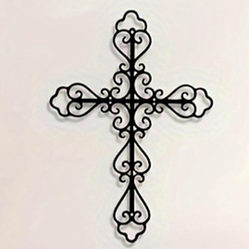 Iron Cross Wall Decor, 1 Count Creative Wall Hanging Ornament, Wall Art Decor for Home Living Room Bedroom Study Room