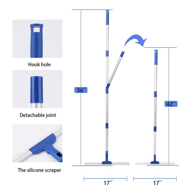 Floor & Window Professional 180° Rotatable Squeegee Scrubber with 56