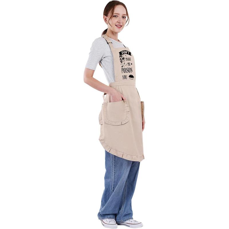 Funny Cooking Apron for Women Retro Housewife, Sarcastic Aprons with Pockets, Aprons for Cooking Humor, Womens Kitchen Apron, Thanksgiving, Christmas Baking s for Women Mom Baker Her