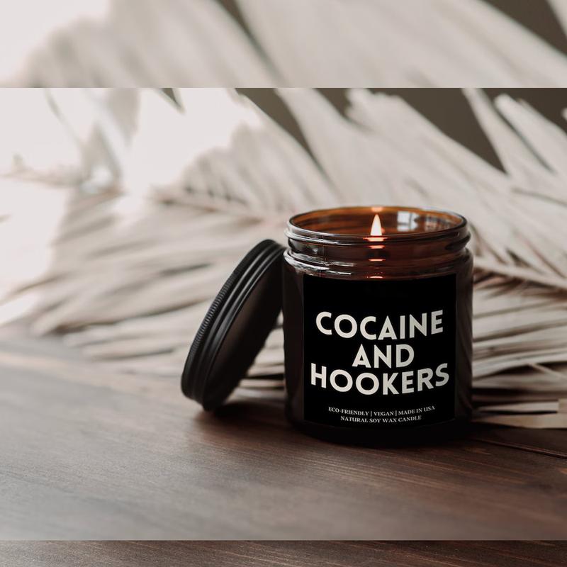 Smells Like Cocaine & Hookers Scented Candle, Holiday Gift Idea, Christmas Gift, Funny Candle Gift, Funny Gift For Birthday, Adult Candle, Best Friend Birthday Gift, Soy Candle, Gift For Him