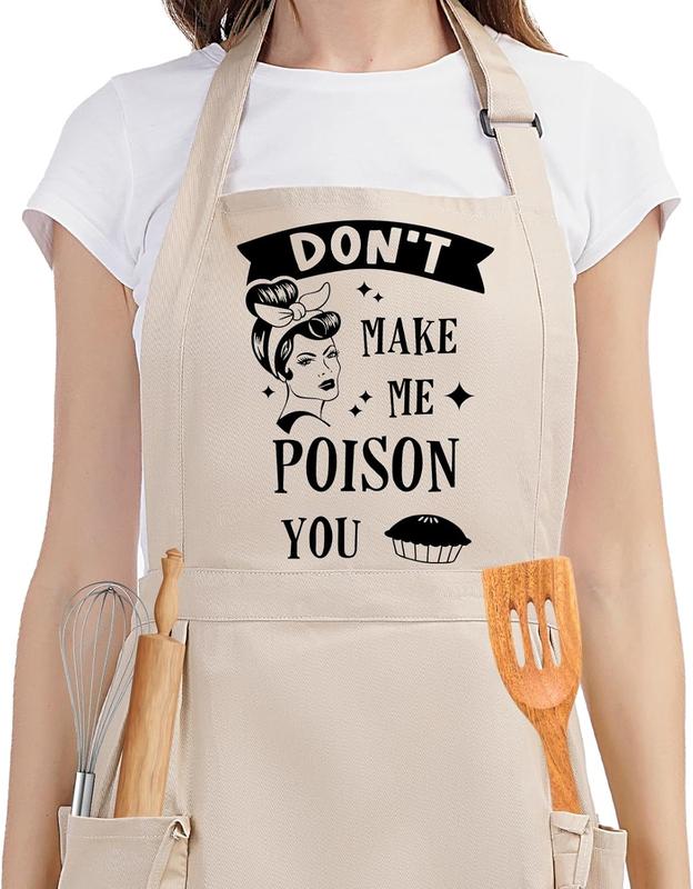 Funny Cooking Apron for Women Retro Housewife, Sarcastic Aprons with Pockets, Aprons for Cooking Humor, Womens Kitchen Apron, Thanksgiving, Christmas Baking s for Women Mom Baker Her