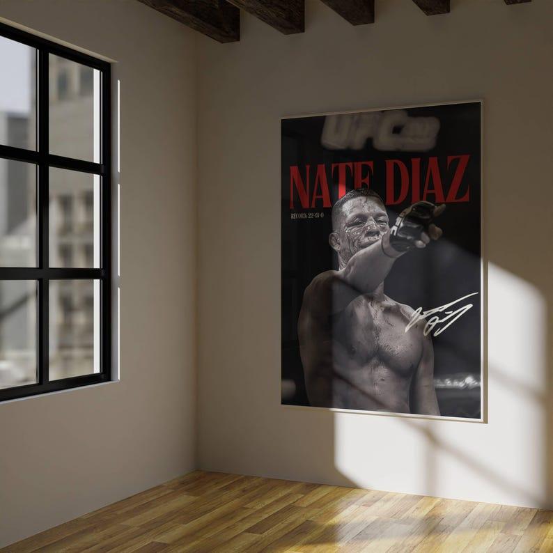 Nate Diaz Fighter Poster, Ufc Wall Art, Decor, Instant Download, Unframe Poster, Gift for boyfriend, Unique design, MMA