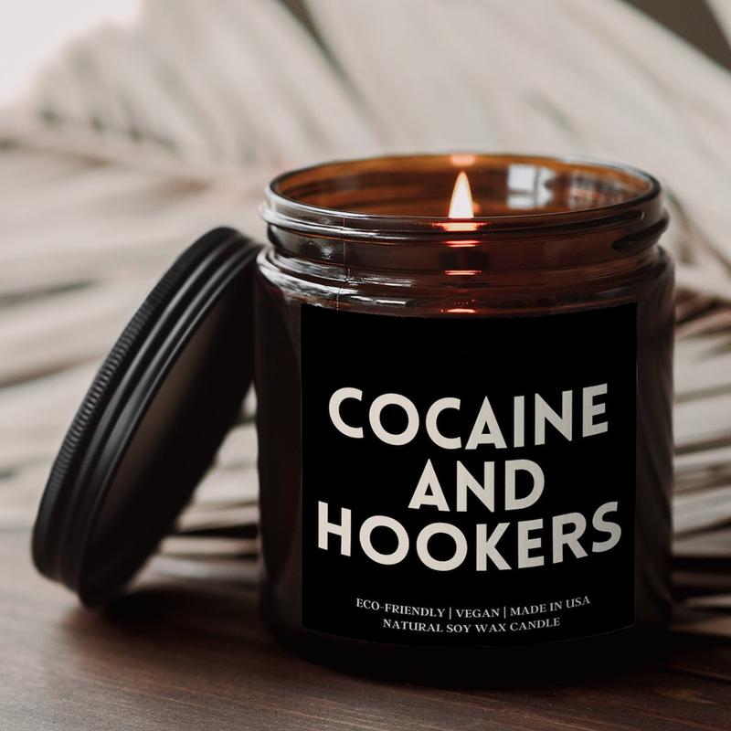 Smells Like Cocaine & Hookers Scented Candle, Holiday Gift Idea, Christmas Gift, Funny Candle Gift, Funny Gift For Birthday, Adult Candle, Best Friend Birthday Gift, Soy Candle, Gift For Him