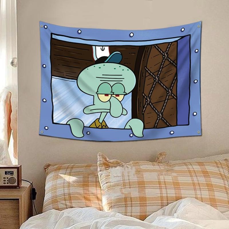 Funny Cartoon Tapestry 30x40in Wall Hanging Window Design for Bedroom Home Decor Size College Dorm Room Man Cave Frat Wall Outdoor