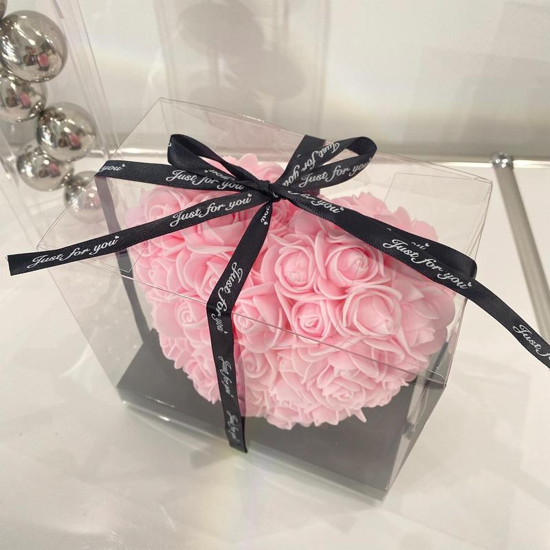 Christmas Artificial Rose Flower Gift Box, Romantic Rose Flower Gift Box with Bowknot Decor, Gift Box for Wedding, Anniversary, Birthday, Party