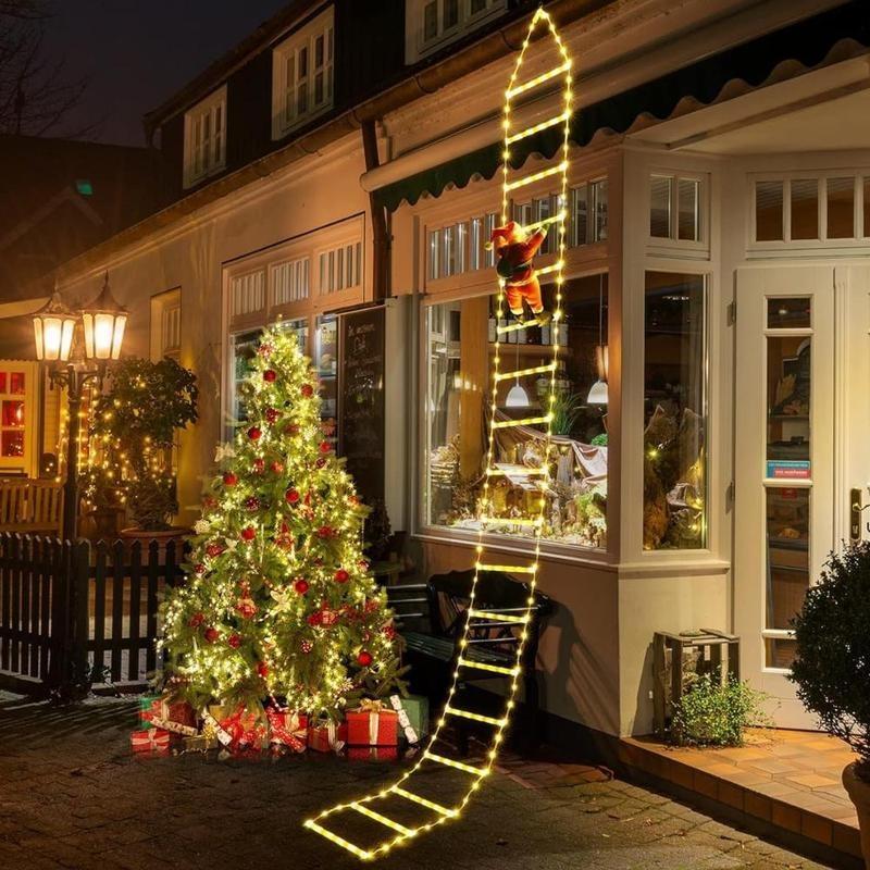 LED Christmas Decorative Light, 1 Count USB Powered Christmas Decorative Ladder Light with Santa Claus, Christmas Decorations Light for Indoor Outdoor