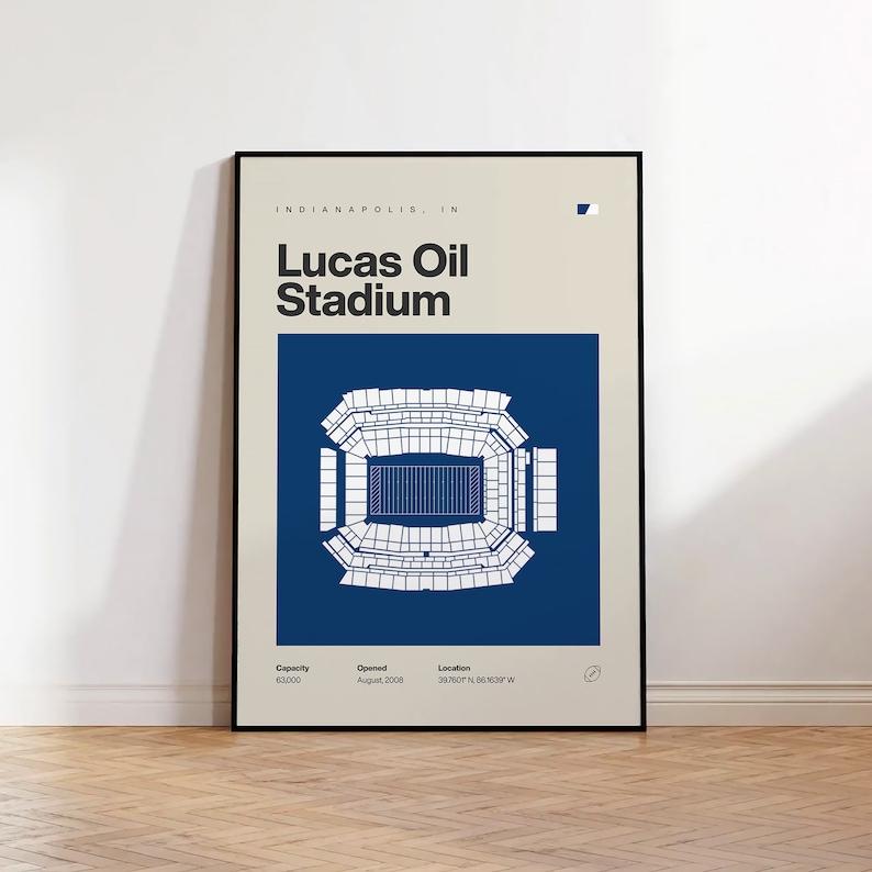 Indianapolis Colts Poster, Lucas Oil Stadium Print, Mid Century Modern Football Poster, Sports Bedroom Posters, Minimalist Office Wall Art