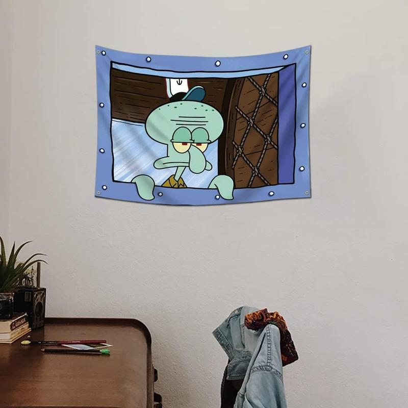 Funny Cartoon Tapestry 30x40in Wall Hanging Window Design for Bedroom Home Decor Size College Dorm Room Man Cave Frat Wall Outdoor