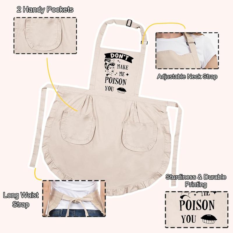 Funny Cooking Apron for Women Retro Housewife, Sarcastic Aprons with Pockets, Aprons for Cooking Humor, Womens Kitchen Apron, Thanksgiving, Christmas Baking s for Women Mom Baker Her