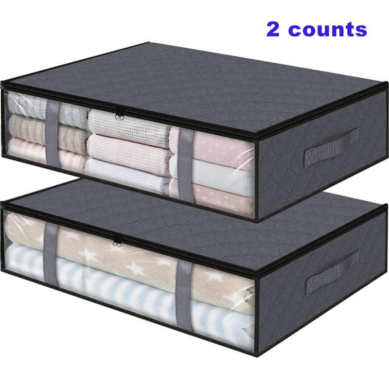 Large Capacity Clothes Storage Bag, Foldable Bedding & Toys Storage Bag with Handle, Durable Storage Organizer for Home Bedroom