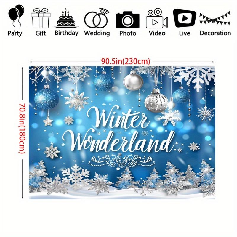 Festive Winter Wonderland Christmas Snowflake Decorative Backdrop Ornaments Indoor Outdoor Party Decoration, Photography Studio Props Banners