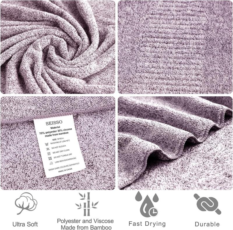 Bath Towels 4 Counts Large Bathroom Towels 35” x 63” Plush Soft Bath Towel for Shower Extra Absorbent Jumbo Bath Sheet Purple