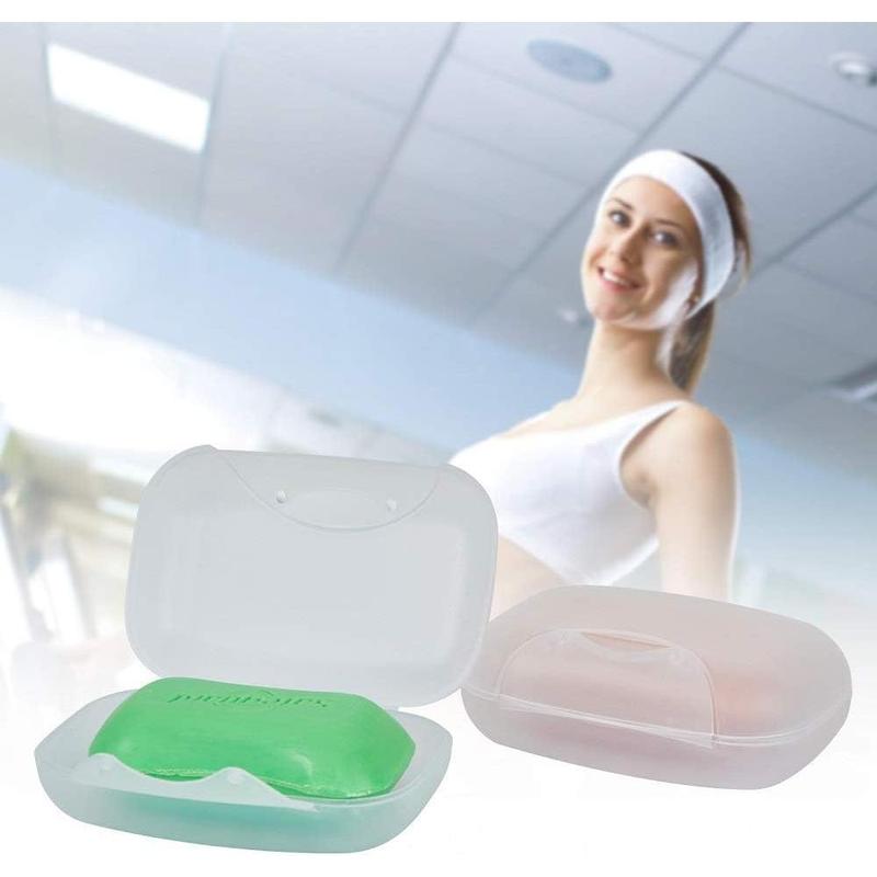 Soap Box Holder, 2-Pack Soap Dish Soap Savers Case Container for Bathroom Camping Gym Gift Cover