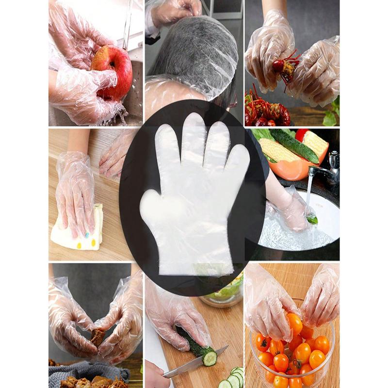 100Pcs Plastic Disposable Gloves For Cooking, Meal Prep, Kitchen, BBQ, Cleaning, Restaurant Service, Crafts Making