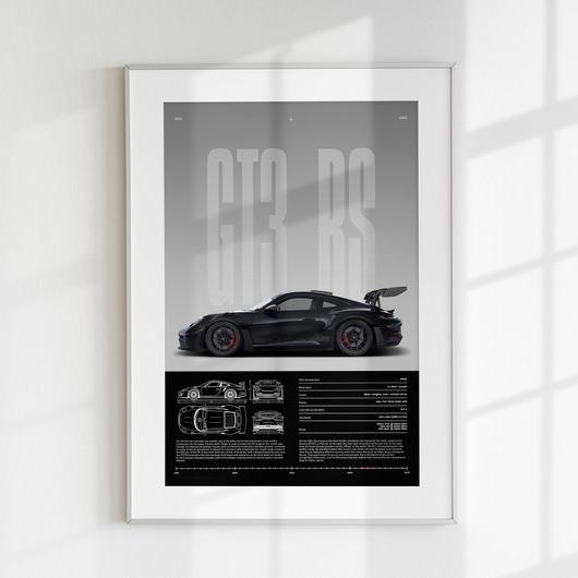 Porsche 911 gt3 rs wall Poster No frame, 992 gt3 rs poster, gt3 rs porsche poster