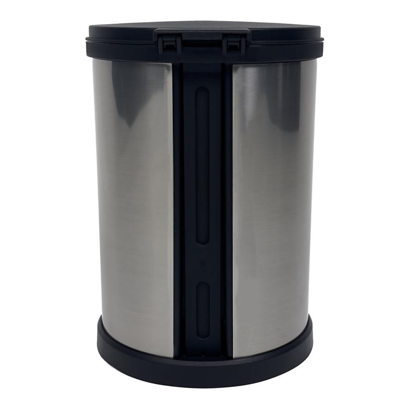 Mainstays 1.5 Gallon Trash Can, Plastic round Step Bathroom Trash Can, Silver No Brand Stainless Steel