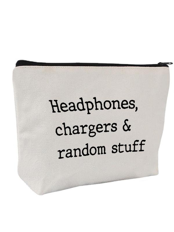 Letter Pattern Case, 2024 New Style Casual Storage Bag, Chargers and Cables Bag, Personalized Charger Pouch, Dad Gift for Father's Day, Men Birthday Present