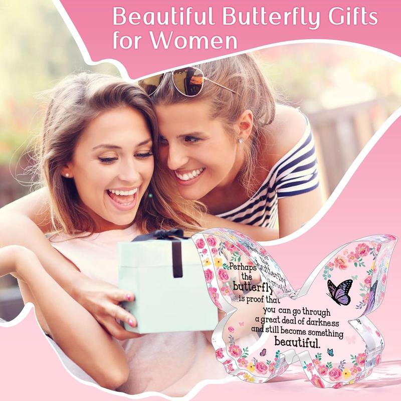 Inspirational Butterfly Acrylic Plaque, Motivational Gifts for Women, Coworkers, Friends – Encouragement, Cheer Up, Uplifting Positive Butterfly Decor