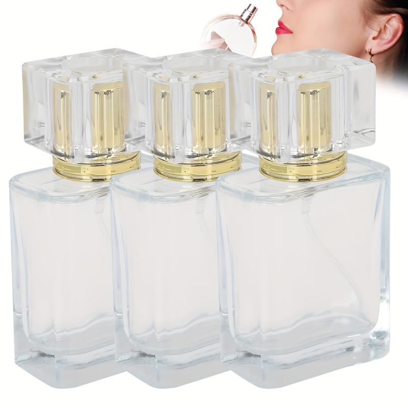 50ml Perfume Bottle - Glass Spray Perfume Bottle With Spray Applicator Empty Atomizer Bottle Perfume Refillable Bottle Liquid Container Transparent Perfume Spray Perfume Atomizer Bottle 3PCS