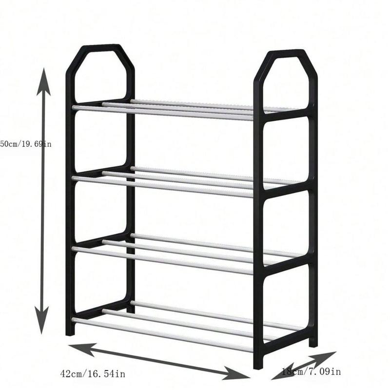 4-layer Large Capacity Shoe Rack, 1 Count Space Saving Shoe Storage Rack, Durable Shoe Organizer for Entryway, Living Room & Closet Storage