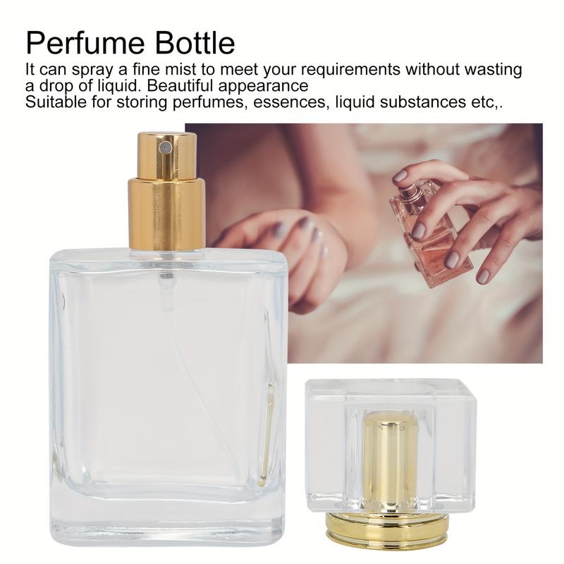 50ml Perfume Bottle - Glass Spray Perfume Bottle With Spray Applicator Empty Atomizer Bottle Perfume Refillable Bottle Liquid Container Transparent Perfume Spray Perfume Atomizer Bottle 3PCS