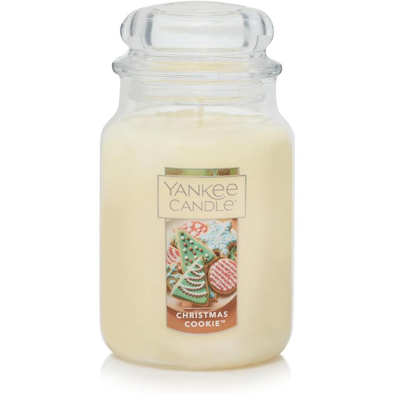 YANKEE CANDLE Christmas Cookie Scented, Classic 22Oz Large Jar Single Wick Candle, over 110 Hours of Burn Time, Perfect for Holiday Gifting and Celebration