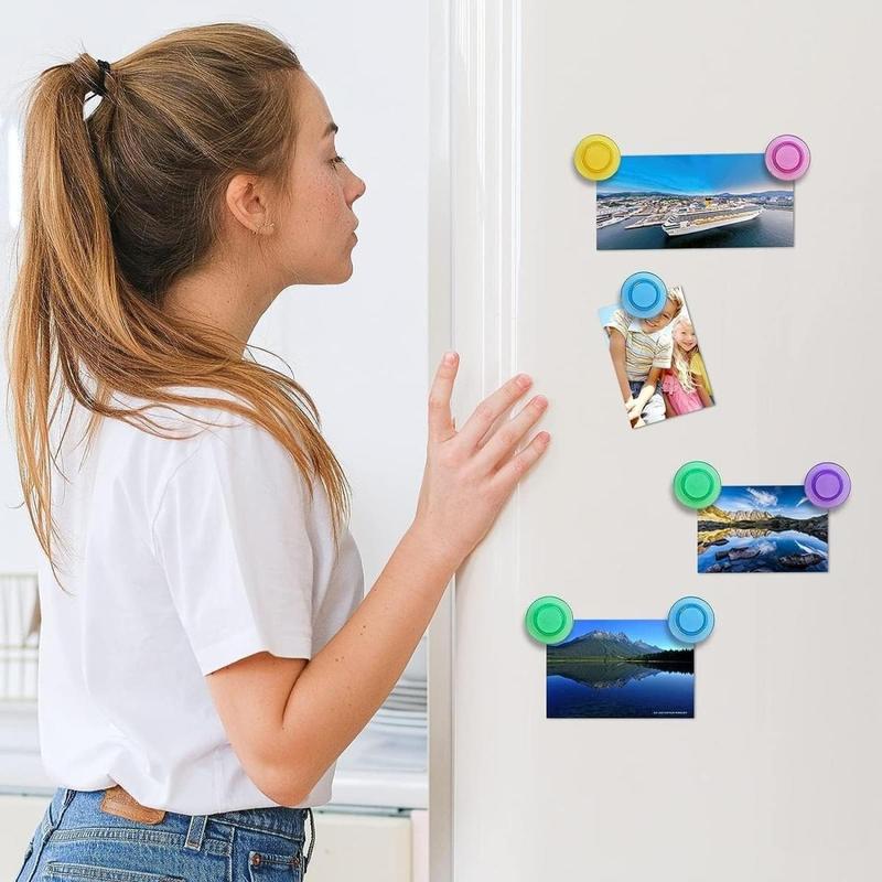 Transparent Cap Style Small Fridge Magnets, 50pcs 5 Colors Cute Mini Whiteboard Magnets, Fridge Magnets for Locker, Whiteboard, Kitchen, Office, Classroom