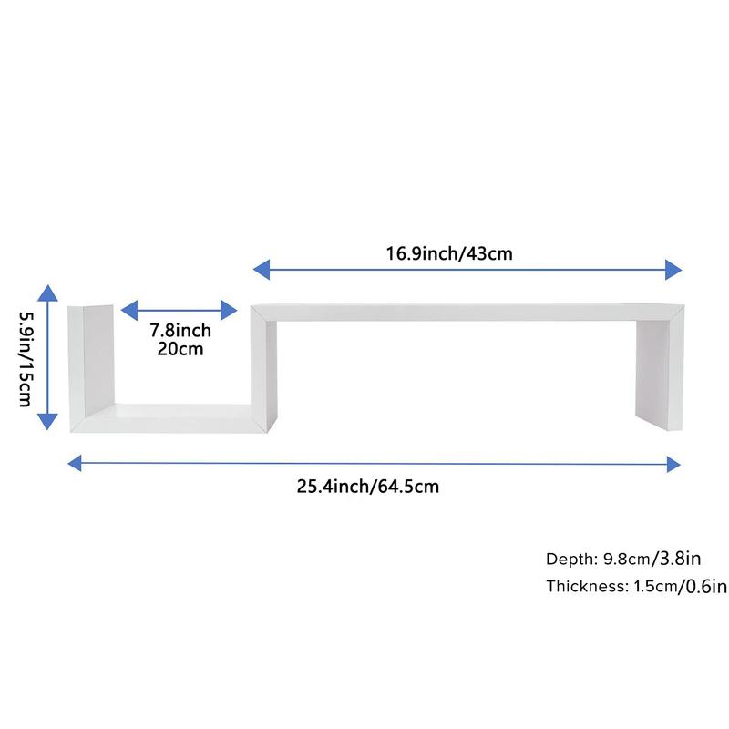 Wall Mounted Shelf, 1 Count S-shaped Wall Mounted Storage Rack, Home Organizer for Bedroom Living Room Study Room