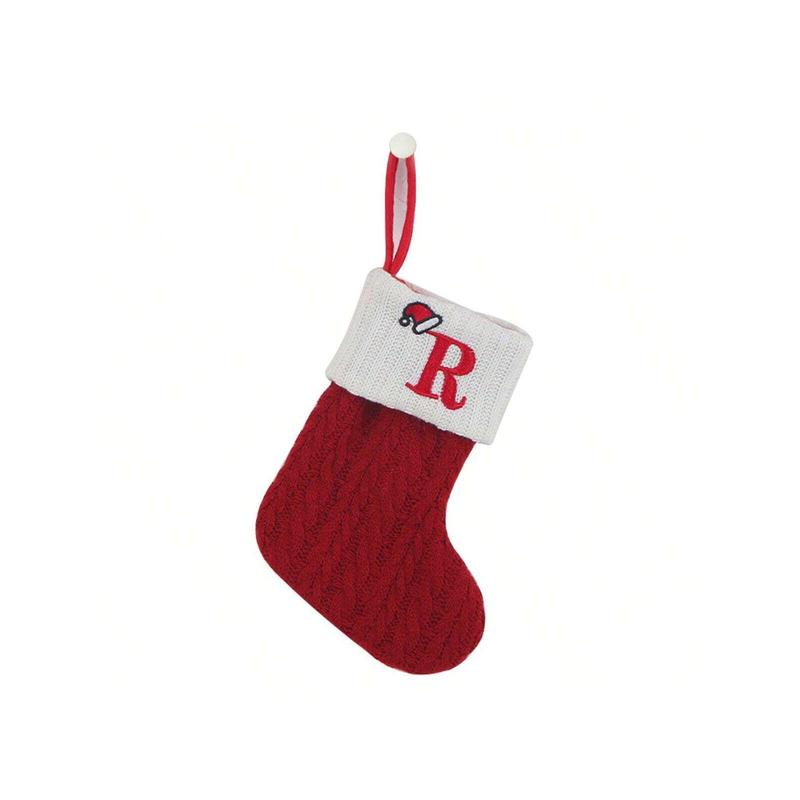 Knit Monogram Christmas Stockings,Christmas Stockings Small Xmas English Letters Hanging Stockings Christmas Socks Double Sided Fireplace Hanging Stockings for Christmas Party Decoration New Year Party Gift Favors Supplies,Family Holiday Xmas Party Decor