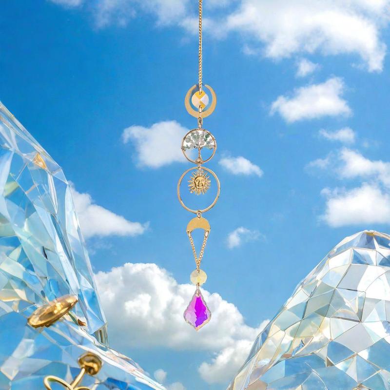 Sun Catcher, 1 Count Window Hanging Sun Catcher with Artificial Crystal, Indoor Hanging Decor for Home Living Room Bedroom