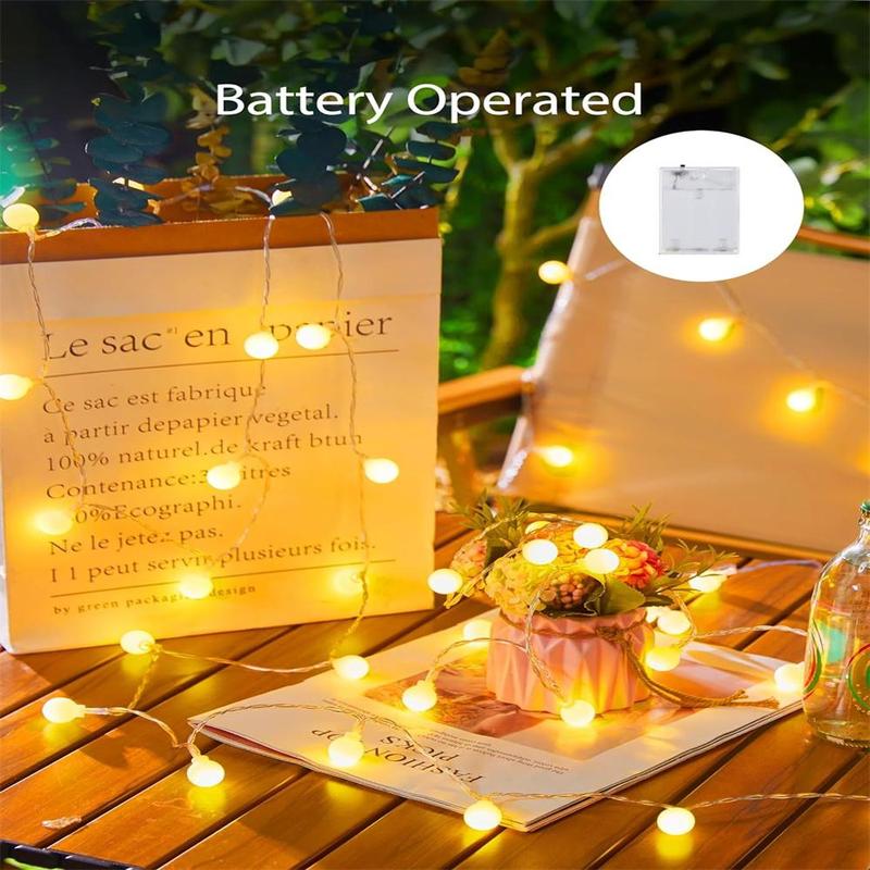 Christmas Ball Shaped String Light, 1 Count Battery Powered LED Fairy Light (No Battery), Ambient Light Strip, Dimmable String Light for Indoor & Outdoor Party, Wedding, Garden, Tree, Bedroom Decor