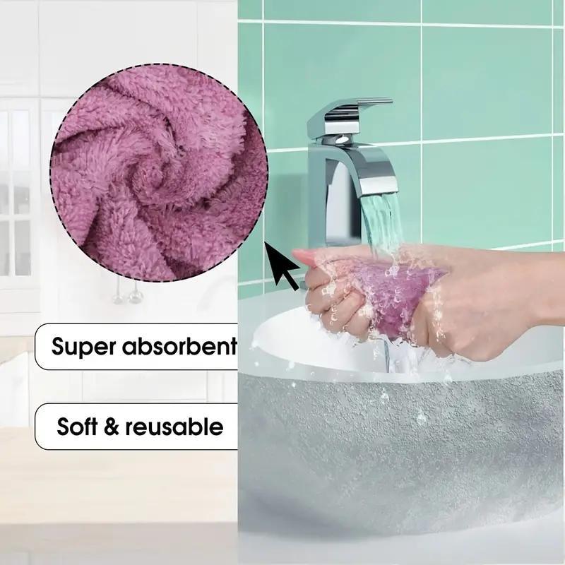 Kitchen Cleaning Rag, 12pcs Soft Absorbent Dishcloth, Household Quick Drying Dishcloth for Bathroom Kitchen Home Office Dormitory