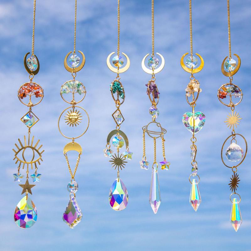 Sun Catcher, 1 Count Window Hanging Sun Catcher with Artificial Crystal, Indoor Hanging Decor for Home Living Room Bedroom