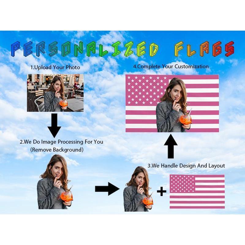 Custom Pink America Flag  Personalized Flags Design Your Image Funny Tapestry Poster For Decorate Clubs Concerts Bars University Dormitories Living Rooms Bedrooms