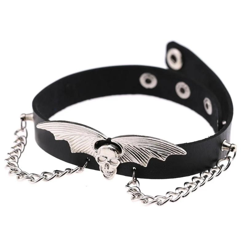 Trendy Punk Spike Rivet Leather Women Choker Bell Pentagram Harajuku Collar Necklaces Handmade Boho Gothic Girl Collier Jewelry