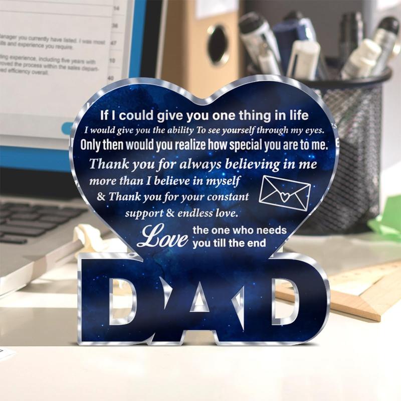 Dad Gift From Son Daughter, Thank You Gifts for Dad, Dad Appreciation Gifts, Father Acrylic Sign Keepsake Father's Day Birthday Present