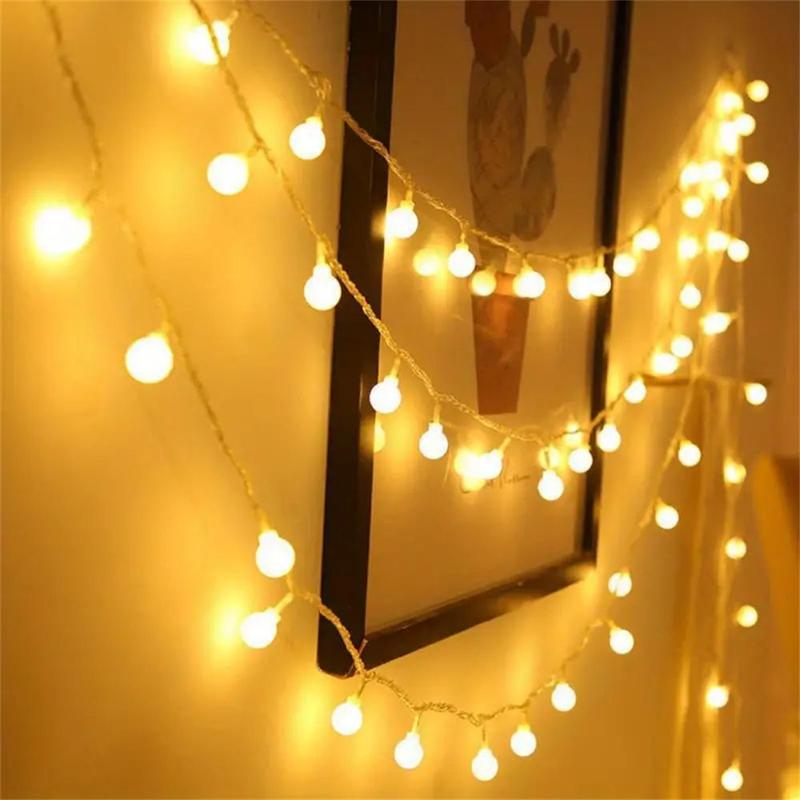 Christmas Ball Shaped String Light, 1 Count Battery Powered LED Fairy Light (No Battery), Ambient Light Strip, Dimmable String Light for Indoor & Outdoor Party, Wedding, Garden, Tree, Bedroom Decor