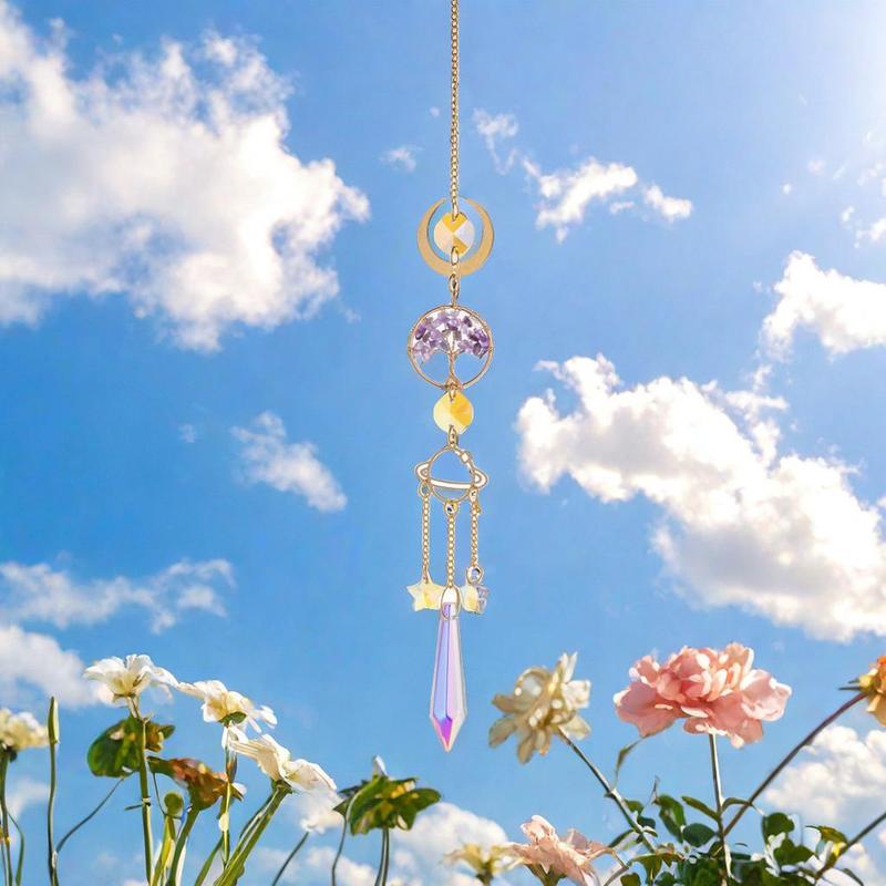 Sun Catcher, 1 Count Window Hanging Sun Catcher with Artificial Crystal, Indoor Hanging Decor for Home Living Room Bedroom