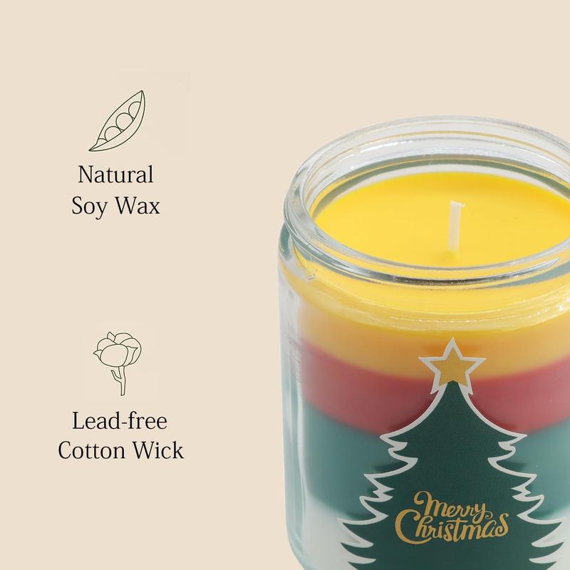 Christmas Candles - Christmas Gifts for Women, Aromatherapy Candle for Home Scented, Natural Soy Wax Pine Scented Candles Lihome