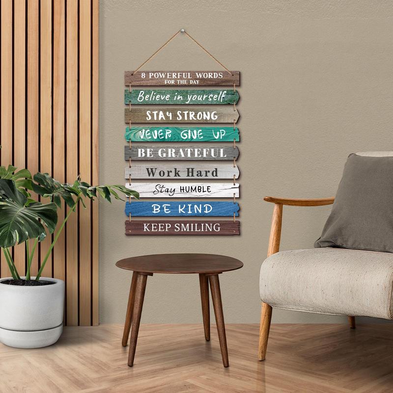 Wooden Inspirational Positive Quotes Sign, 1 Count Vintage Wooden Inspirational Positive Quotes Wall Art, Wall Decor for Home Bathroom Office Farmhouse