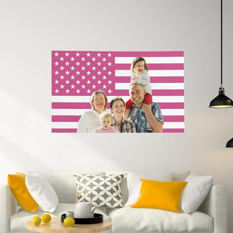 Custom Pink America Flag  Personalized Flags Design Your Image Funny Tapestry Poster For Decorate Clubs Concerts Bars University Dormitories Living Rooms Bedrooms