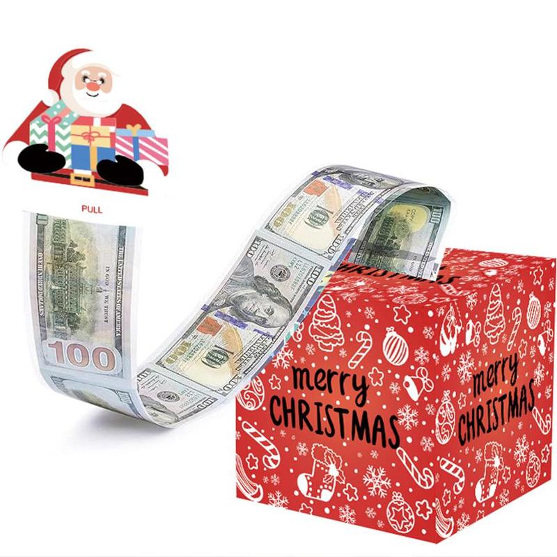 Christmas Themed Money Box, 1 Count Surprise Money Box with Clear Bag, Party Gift for Birthday & Wedding & Anniversary