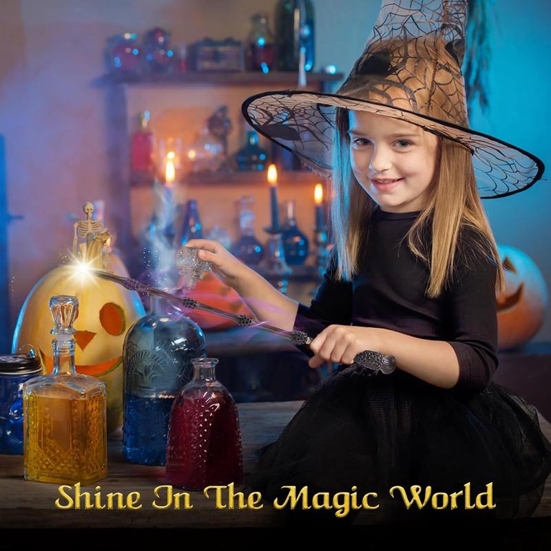 Light Up Wizard Magic Wand Rechargeable Illuminating Witch Wands for Kids Collection Cosplay Halloween, with Acrylic Stand,(Wise)